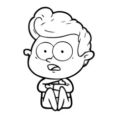 cartoon staring man