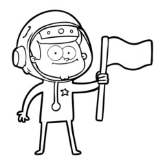 happy astronaut cartoon