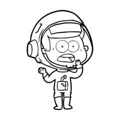 cartoon surprised astronaut