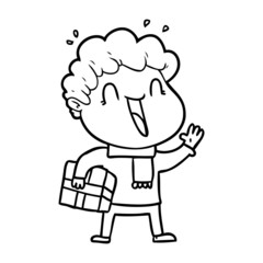 Fototapeta premium cartoon happy man
