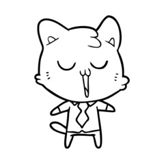 cartoon cat in shirt and tie