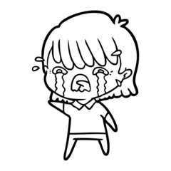 cartoon girl crying