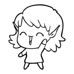 cartoon elf girl
