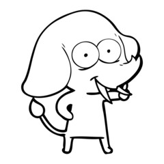 happy cartoon elephant