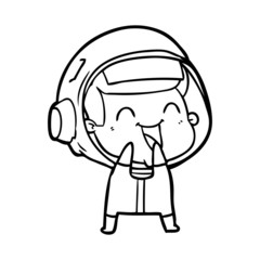 Obraz premium happy cartoon astronaut