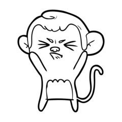 Obraz premium cartoon angry monkey