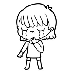 cartoon woman crying