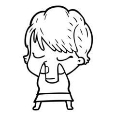 cartoon woman with eyes shut