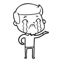 Obraz premium cartoon man crying