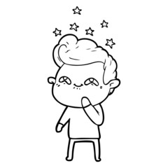 cartoon excited man