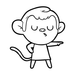 cartoon calm monkey