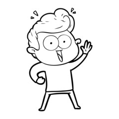 Obraz premium cartoon staring man