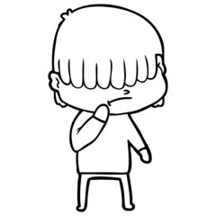 cartoon boy with untidy hair