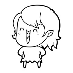 cute cartoon happy vampire girl