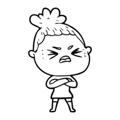 cartoon angry woman