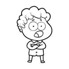 cartoon man gasping in surprise