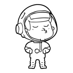 cartoon confident astronaut