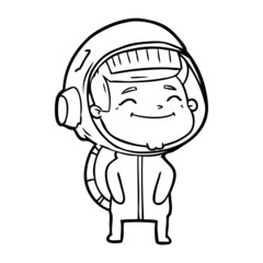 Obraz premium happy cartoon astronaut