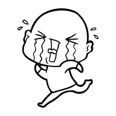cartoon crying bald man