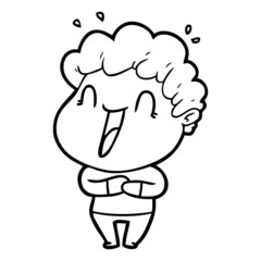 cartoon happy man