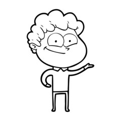 cartoon happy man