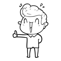 cartoon excited man