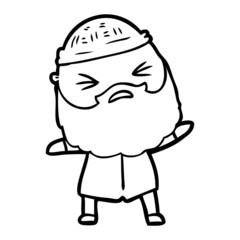 Obraz premium cartoon man with beard