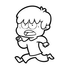 worried cartoon boy