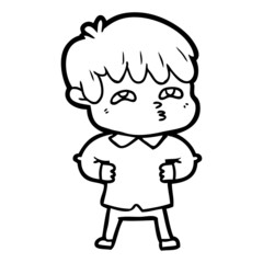 cartoon curious man