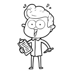 cartoon staring man
