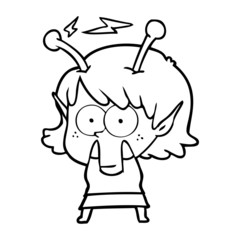 cartoon alien girl