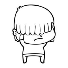 cartoon boy with untidy hair