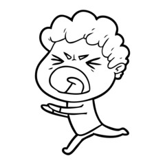cartoon furious man