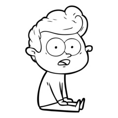cartoon staring man