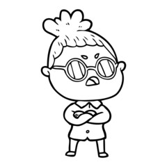 cartoon annoyed woman