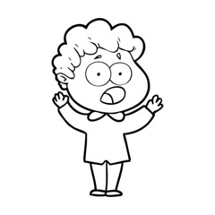 cartoon man gasping in surprise
