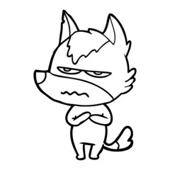cartoon annoyed wolf