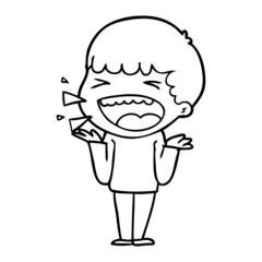 cartoon laughing man