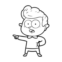 cartoon staring man