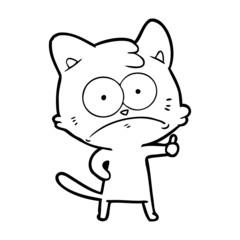 cartoon nervous cat