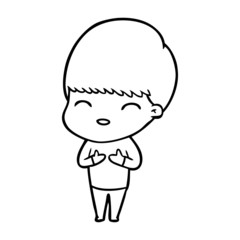 happy cartoon boy