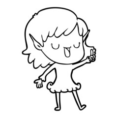 Obraz premium cartoon elf girl