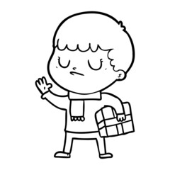 Obraz premium cartoon grumpy boy