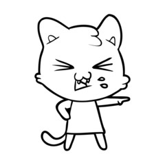 cartoon cat hissing