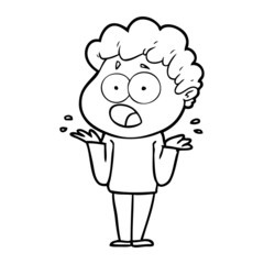 cartoon man gasping in surprise