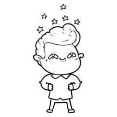 cartoon excited man