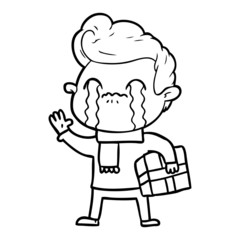 cartoon man crying
