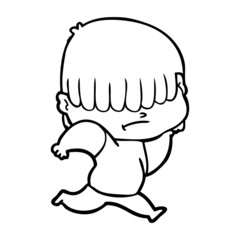 cartoon boy with untidy hair