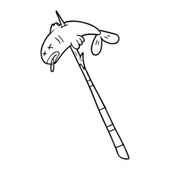 cartoon fish speared