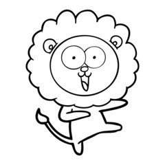 Obraz premium happy cartoon lion